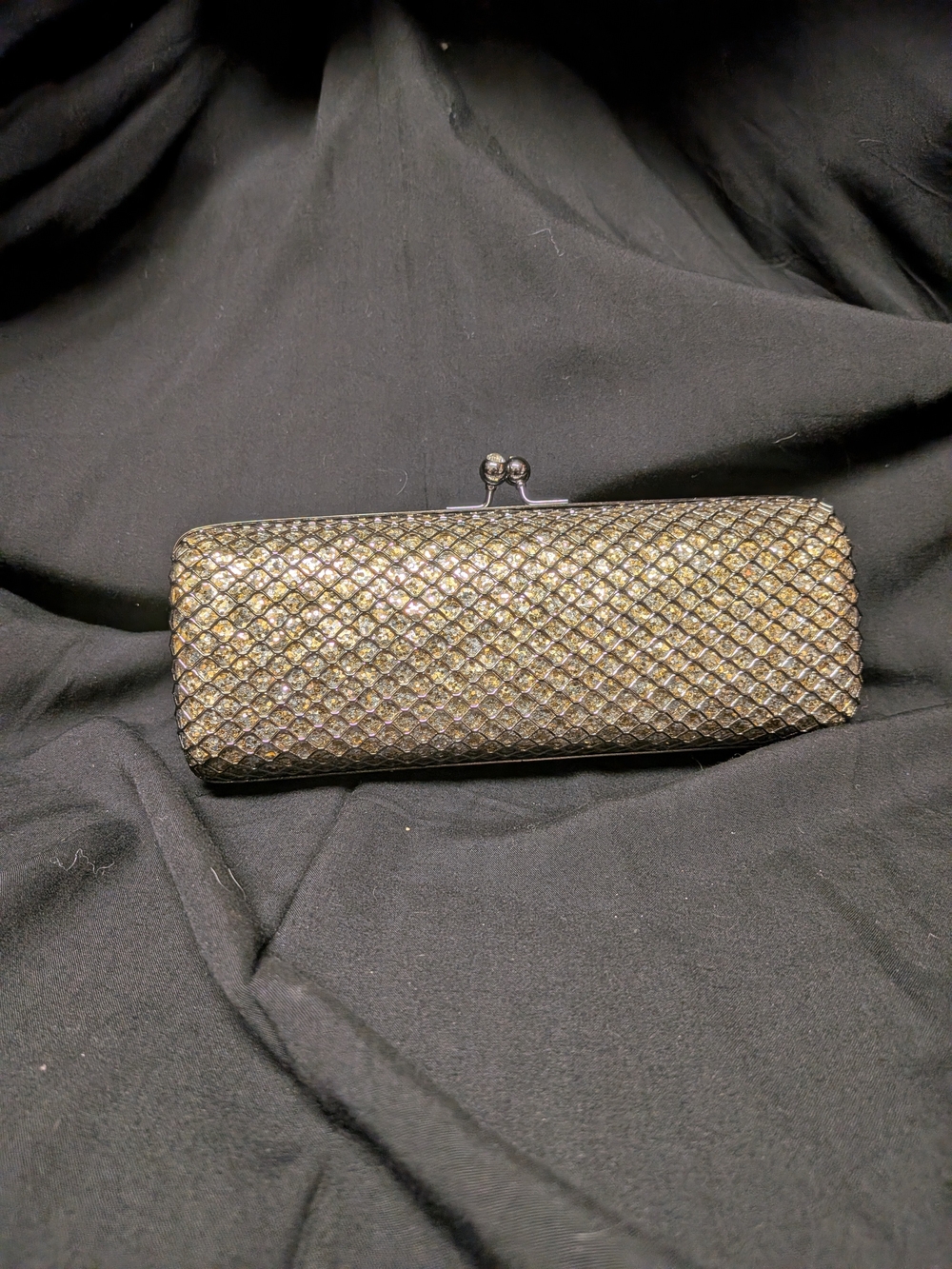 Vintage Metallic Mesh Clutch - Gold Evening Bag